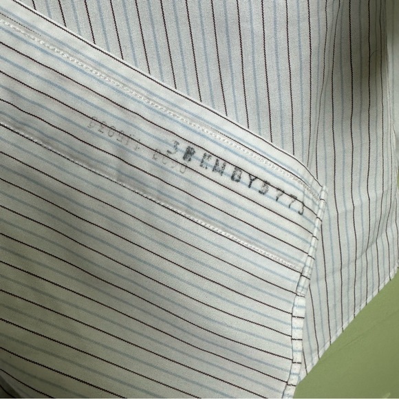 Brooks Brothers 1818 Traditional Fit 18-35 Maroon & Blue Stripe Mens Button Down - Picture 8 of 9